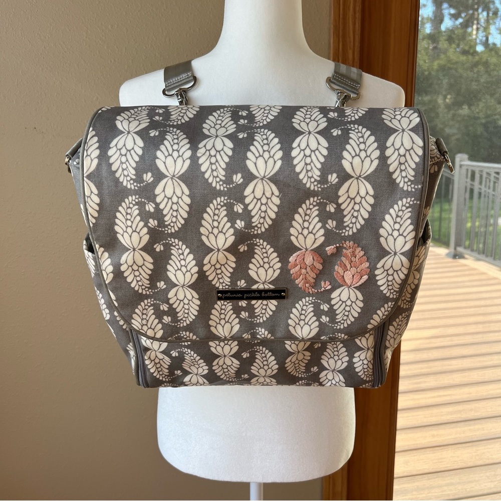 Petunia Picklebottom Diaper Bag Boxy With Angel Wing pattern